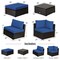 6 Pieces Outdoor Patio Rattan Sectional Sofa Set With Coffee Table